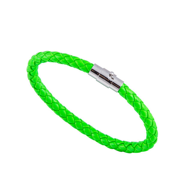Arcas Green Braided • Leather Bracelet
